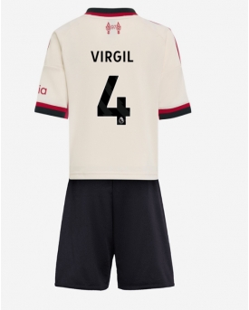 Liverpool Virgil van Dijk #4 Maglia Gara Trasferta Repliche 2025-26 Bambino Maniche Corte
